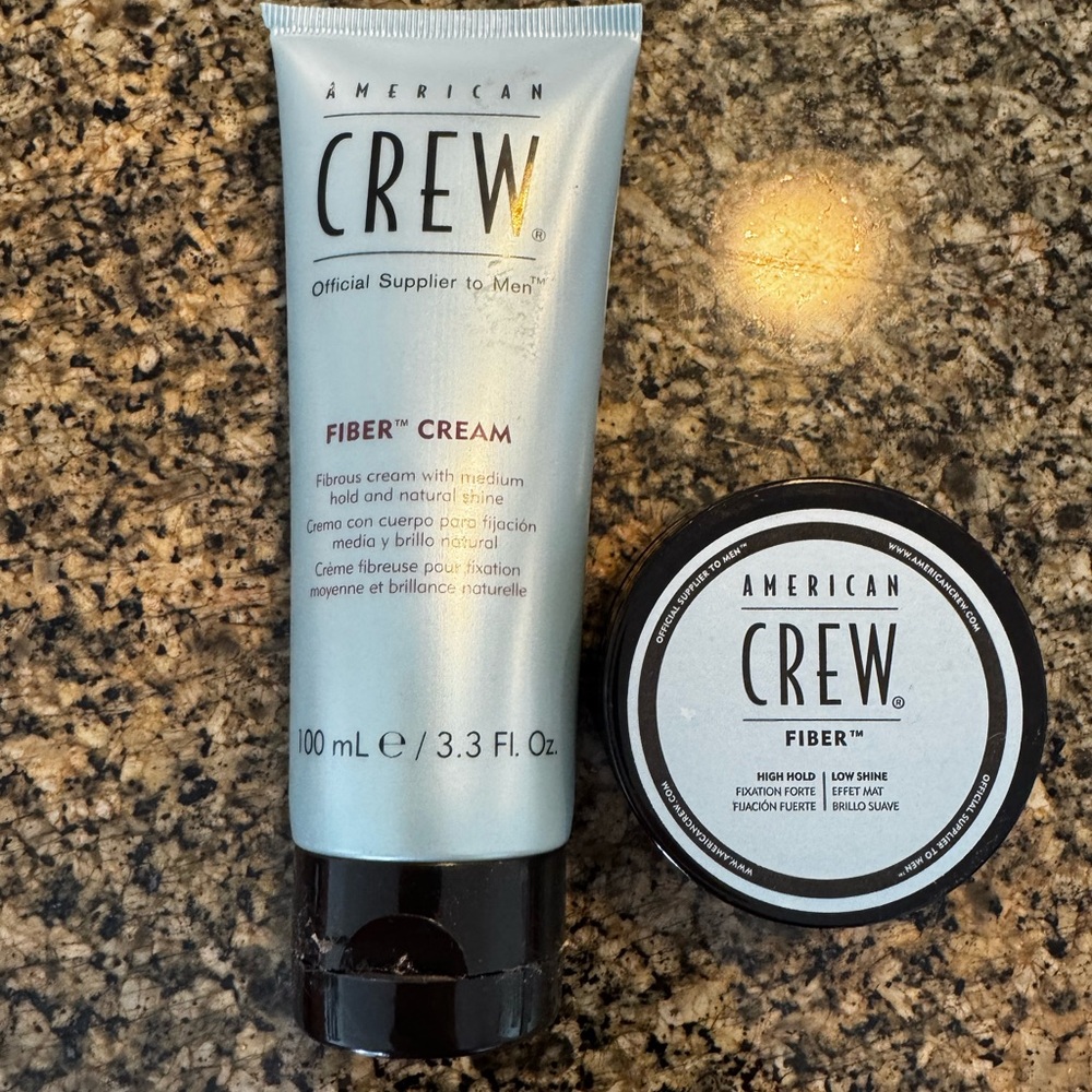 American Crew Fiber Cream 3.3 oz and Fiber puck 1.7 oz duo set. New.